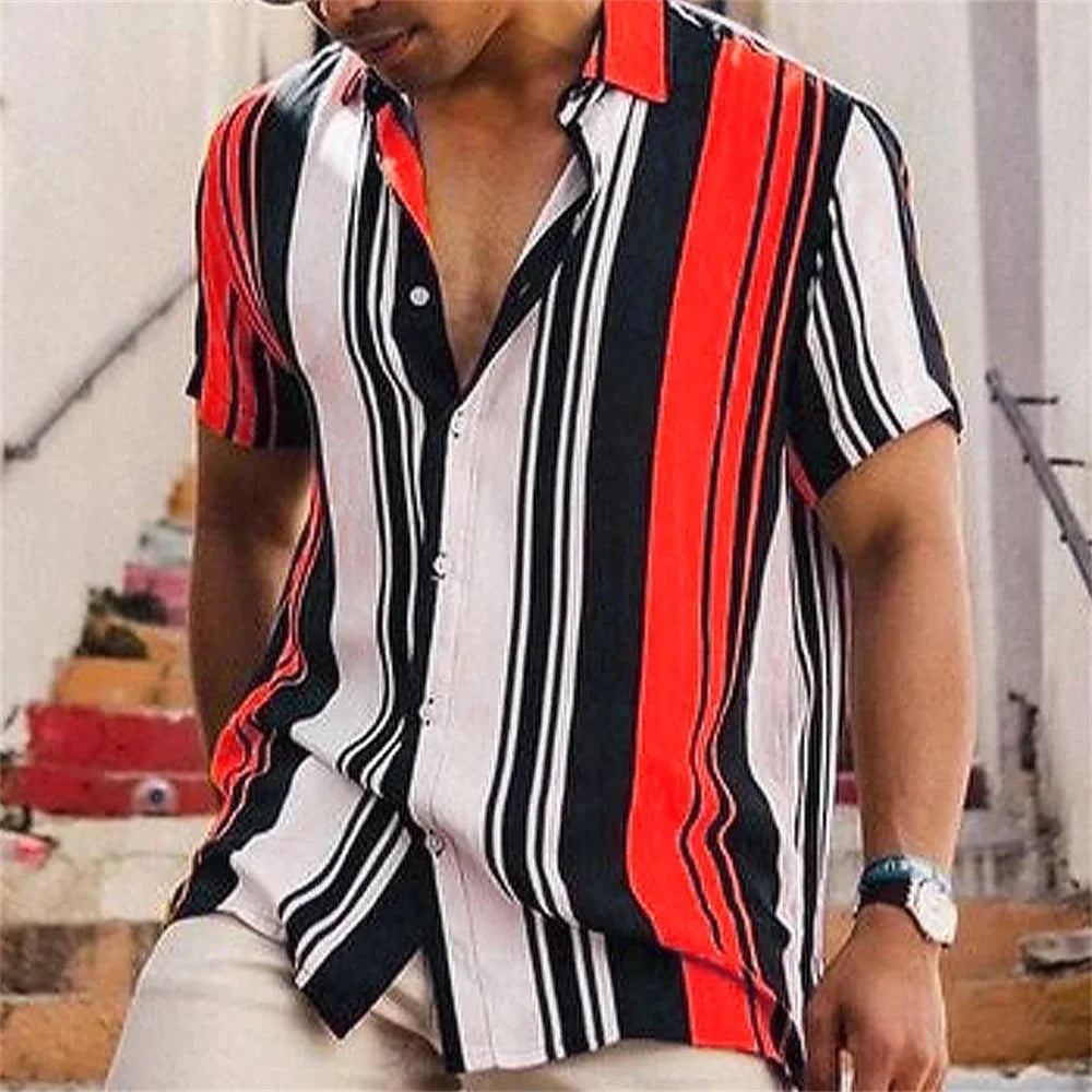 2024 Summer Hawaiian Men's Casual Printed Shirts Street Fashion Short Sleeves Flip Collar Button Comfortable Fabric Clothing