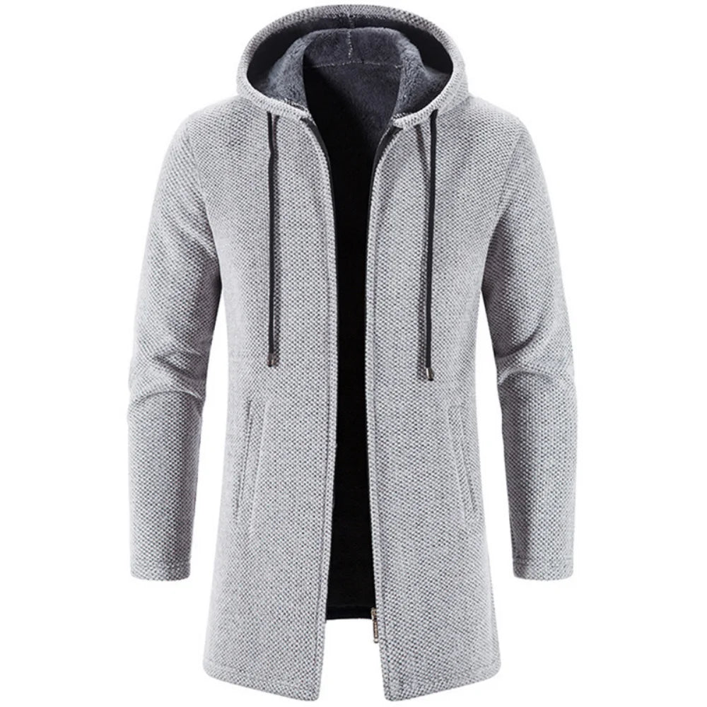 Autumn And Winter Cashmere Men's Cardigan Chenille Outer Sweater Coat Windbreaker Solid Color Fashion Clothing