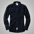 American Heavy Retro Men's Long Sleeved Camouflage Shirt Outdoor Cargo Casual Multi Pocket Work Shirt Coat for Male