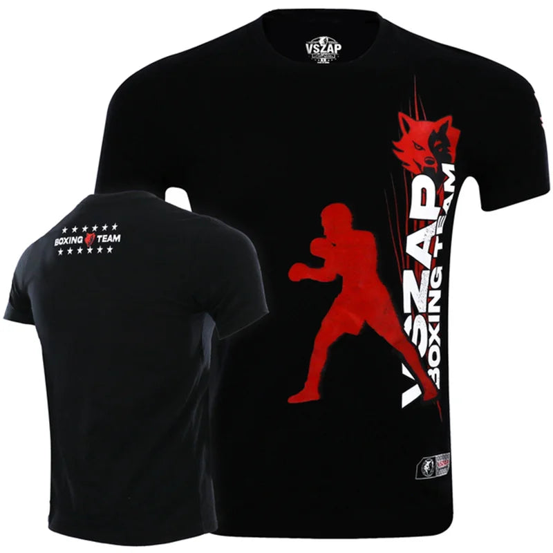 Men's T Shirts Outdoor Muay Thai Workout Clothing Fashion Quick Dry Breathable Gym T-shirt Man Casual O-neck Short Sleeve Tops