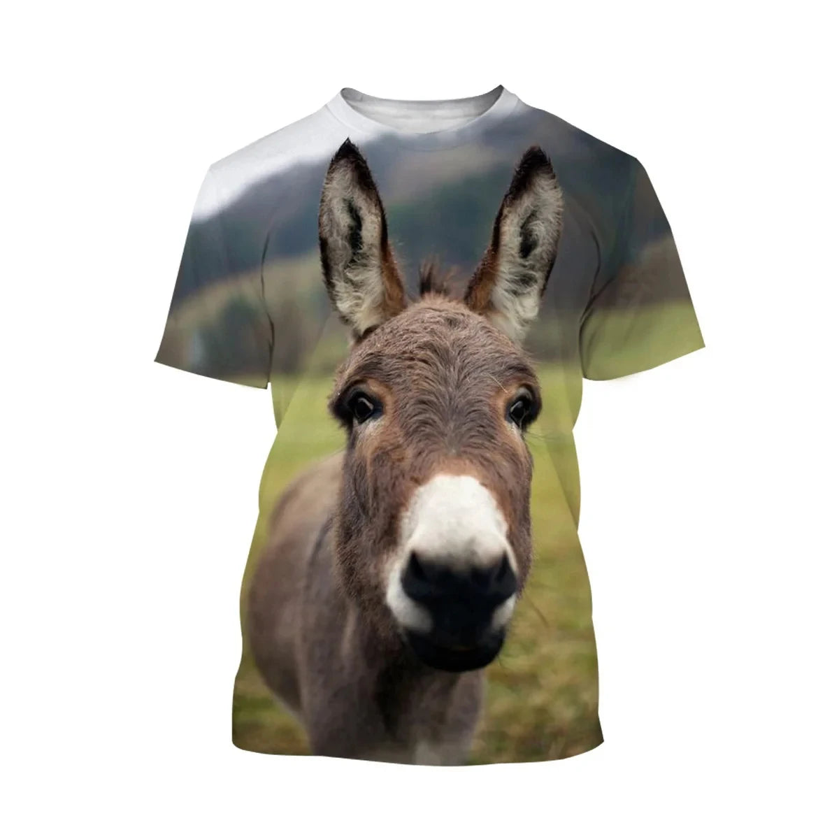 Funny Donkey T-Shirts Animal 3D Print Men Streetwear Casual Short Sleeve T Shirts Oversized Harajuku Kid Top Tees Clothing