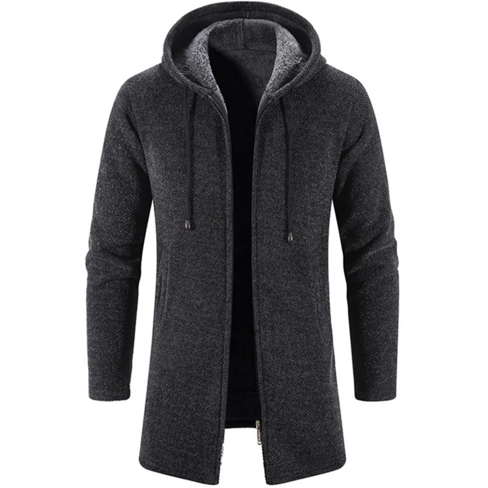 Autumn And Winter Cashmere Men's Cardigan Chenille Outer Sweater Coat Windbreaker Solid Color Fashion Clothing