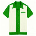 Men's casual bowling lapel short-sleeved shirt, daily sports shirt, comfortable and breathable club clothing, fast delivery