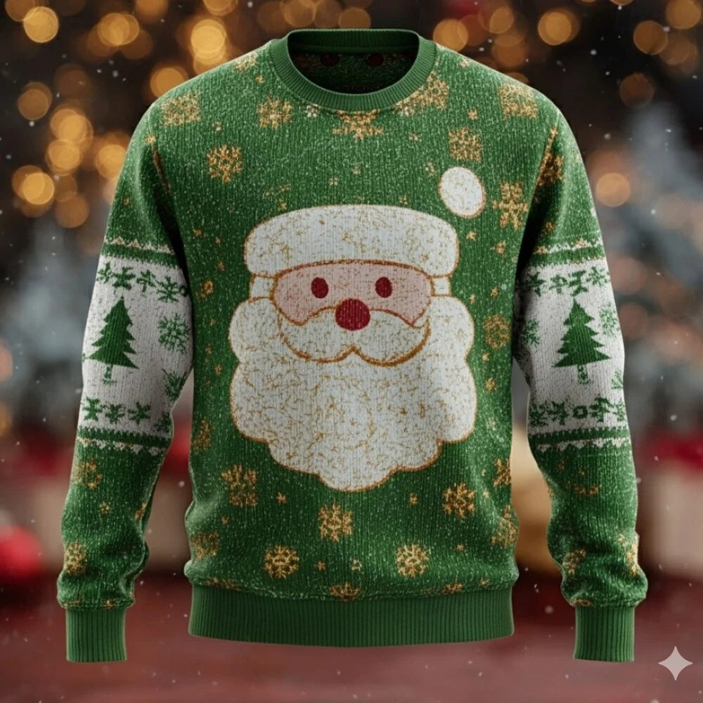 Knit Christmas Sweater Ugly Christmas Sweater Warm Sweater for Man Sweater Fashion Crew Neck Knitted Long Sleeve Clothing Tops