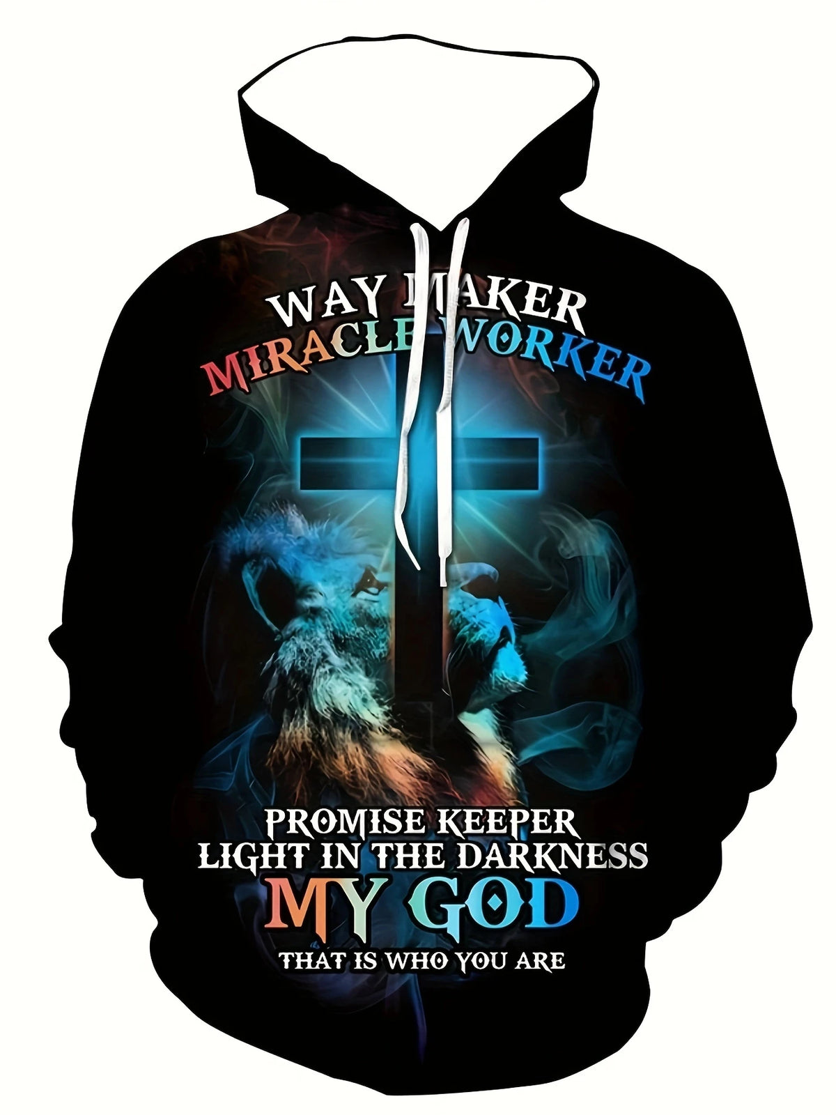 Man Hoodie Jesus Print Sweatshirts Long Sleeve Fall Spring Hoodies Casual Pullover Outdoor Oversized Tops Childs Men's Clothing