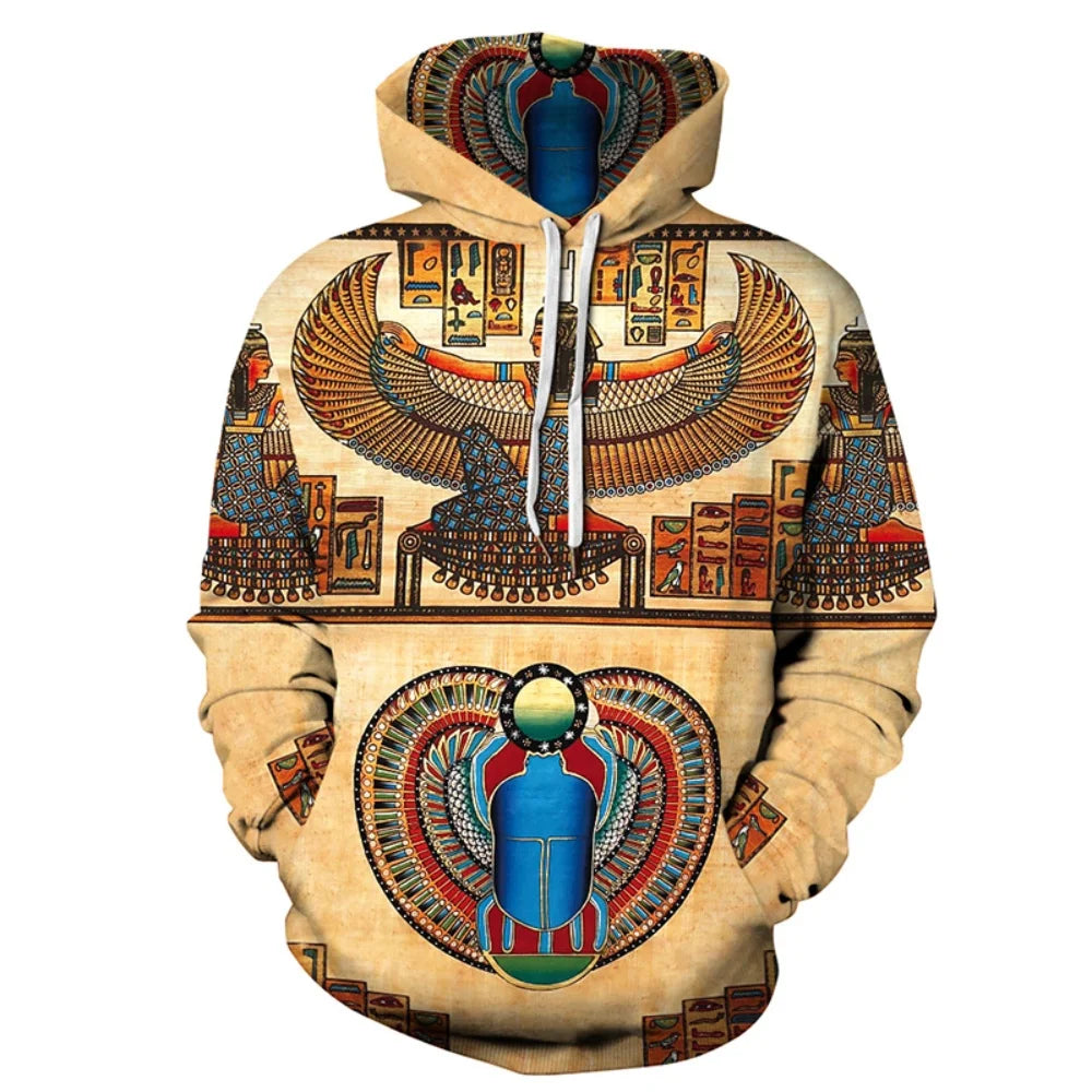 Men's Clothing Bohemian Style Hooded Shirt Autumn New in Sweatshirts Loose Long Sleeve Y2k Clothes Fashion Tops Men's Hoodie