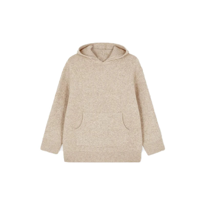 Solid Casual Knitted Oversize Sweaters Hoodie Women Long Sleeve Commute 2026 Autumn Winter Female Pullover Chic Street Jumper