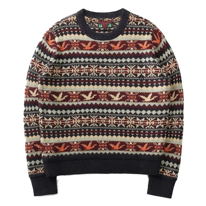 2025 Autumn Winter Vintage New Fashion Men’s Casual Trendy O-neck Long Sleeve Knitted Loose Sweaters Male Pullover Clothes Tops