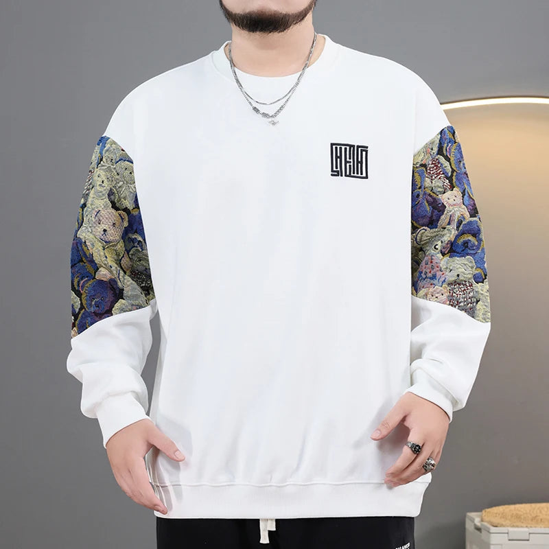 Men Sweatshirt Big Size Loose Sweater Hoodies Long Sleeve Sports Tshirt Autumn Winter Camiseta Oversize Hombre Men Clothing