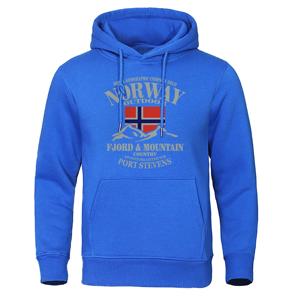 Norway FjordFashion High Quality Hoody Oversize Casual Mountain Hoodies For Men Autumn Street Hoodie Loose  Clothing Women