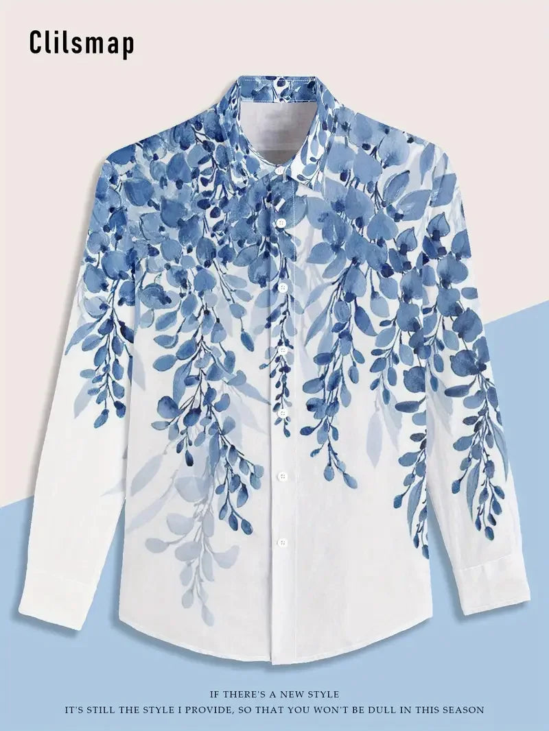 2025 Men's Long Sleeve Shirt Casual Lapel Summer 3D Printed Button Shirt New Style Men's Fashion Unisex Tops