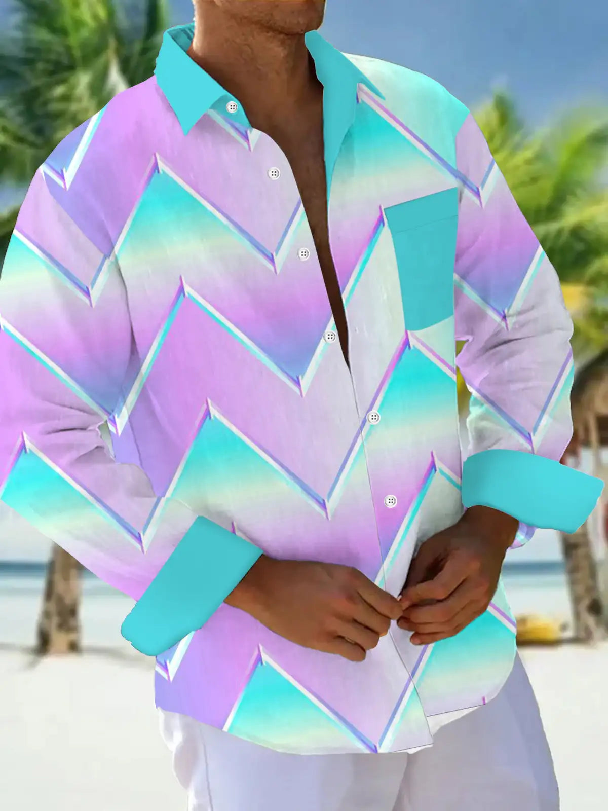 Men's shirts, button down shirts, casual shirts, spring and summer, printed long sleeves, daily, fashionable, comfortable