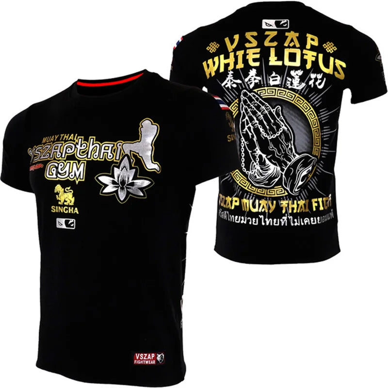 Muay Thai Sports Men's T-Shirt Funny 3D Print Short Sleeve Tee Summer Casual O-neck Loose Top Fashion Breathable Boxing Clothing