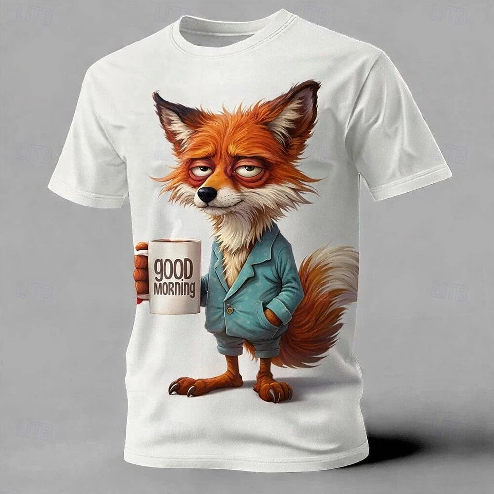 Cartoon Animal 3D Print Men's T-Shirts Funny Dog Pattern Street Short Sleeve Tee Summer Casual O-neck Loose Top Fashion Clothing