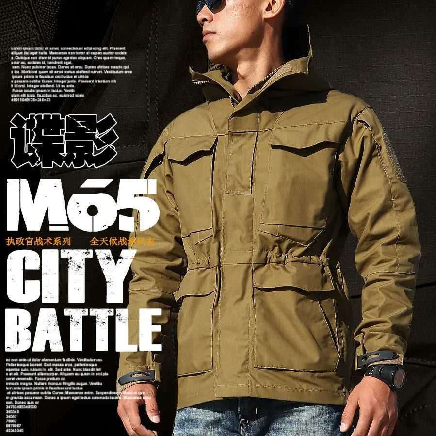 M65 UK US Army Clothing Casual Tactical Windbreaker Men Winter Autumn Flight Pilot Coat Male Hoodie Military Style Field Jacket