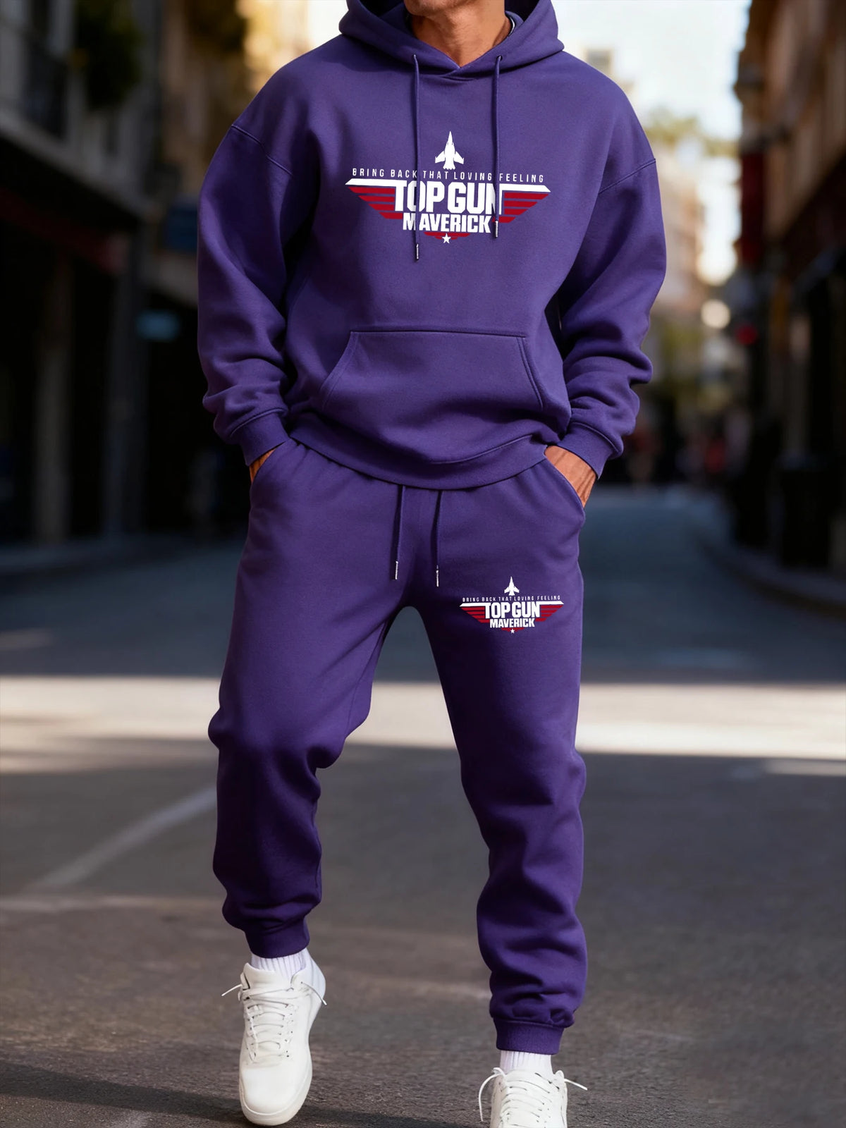 Top Gun Maverick Print Man'S Hoodie Set Sporty Long-Length Two Pices Sets Street Couple'S Sweatpants Autumn Fashion Clothing