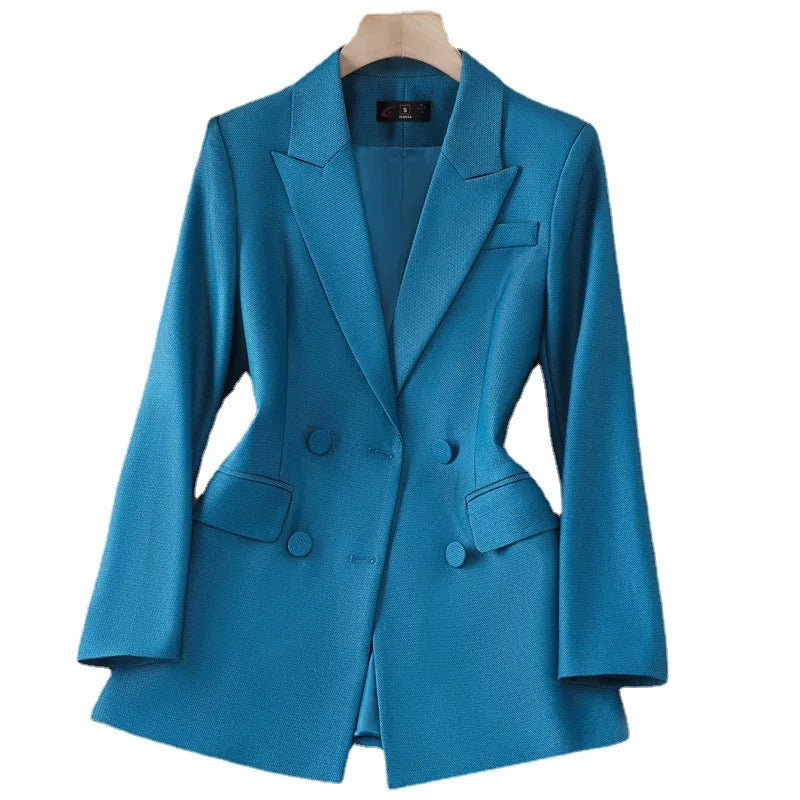 Double-Breasted Suit Jacket Women's Professional Set Autumn Winter British Style Fashionable Korean Version Formal Wear