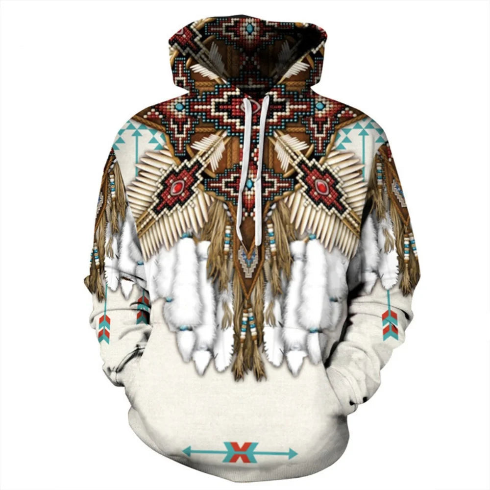 Men's Clothing Bohemian Style Hooded Shirt Autumn New in Sweatshirts Loose Long Sleeve Y2k Clothes Fashion Tops Men's Hoodie