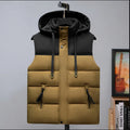 Plus Size Cotton Padded Vest for Men Warm Autumn Winter Sleeveless Jackets Hat Detachable 6XL Fashion Loose Coat Men Clothing