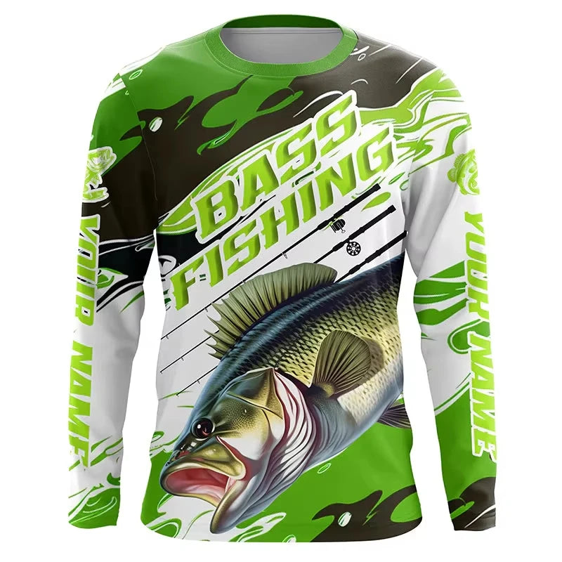 Fishing Shirts Men's T-Shirts Long Sleeve Mens Clothes Autumn Streetwear Crew Neck Pullovers Mens T Shirt Casual Men Clothing