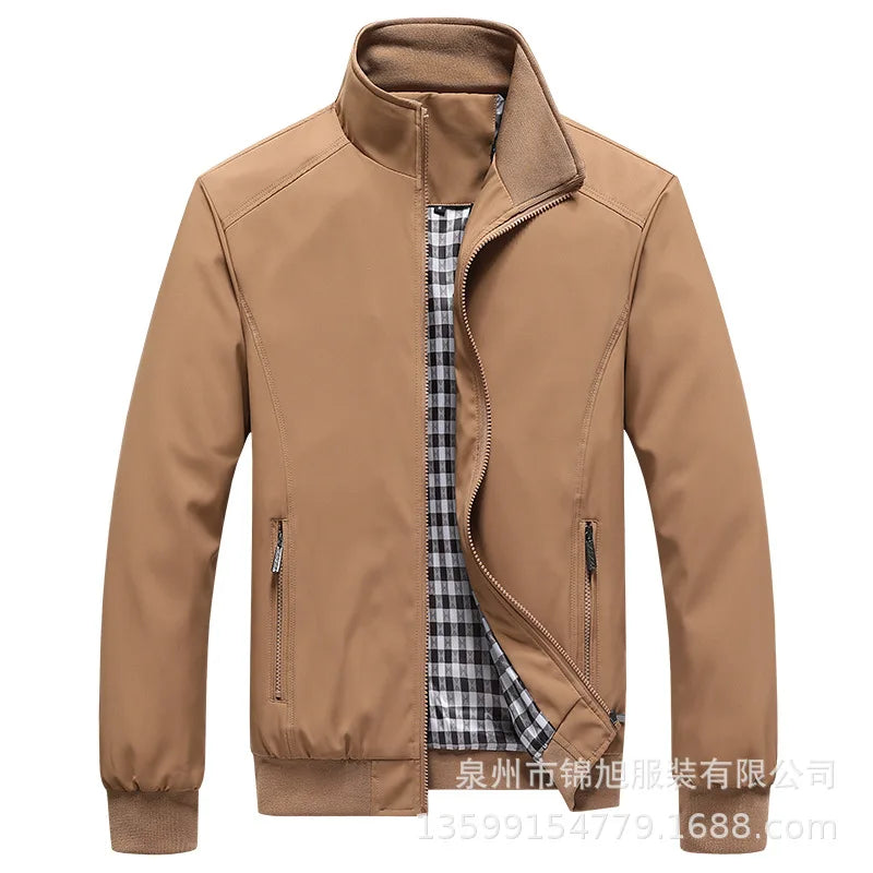 New 2025 Men's Casual Pilot Jacket Zipper Coat Stylish Spring Autumn Korean Version Men's Clothing Fashionable Outerwear