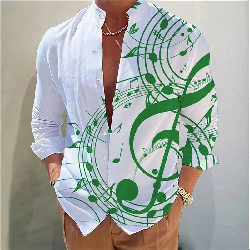 Men's long sleeve shirt High quality 3D printed shirt, floral pattern, spring and autumn, casual and stylish, comfortable fabric