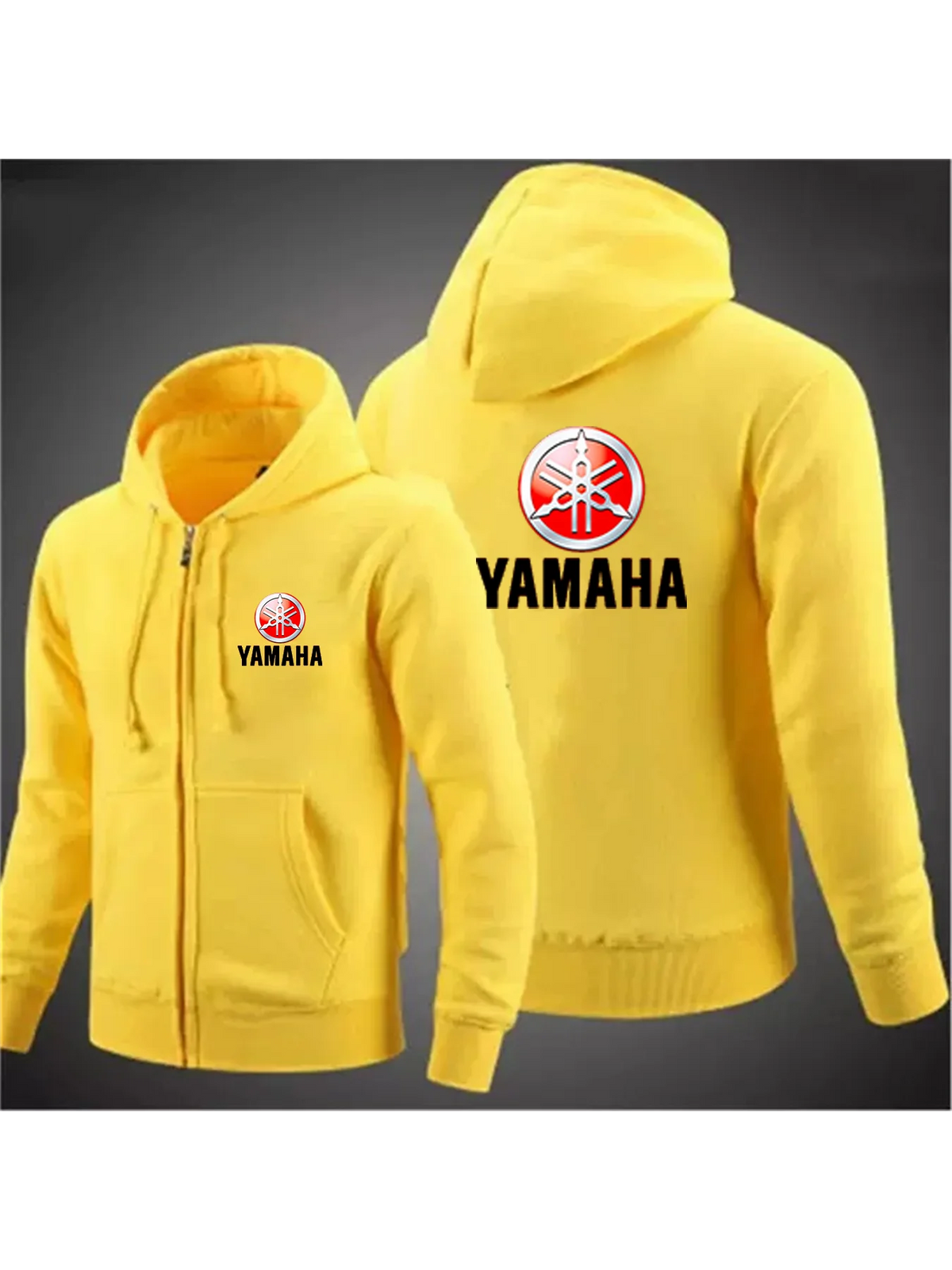Men's Yamaha motorcycle zipper hoodie casual outdoor motorcycle jacket fleece autumn clothing