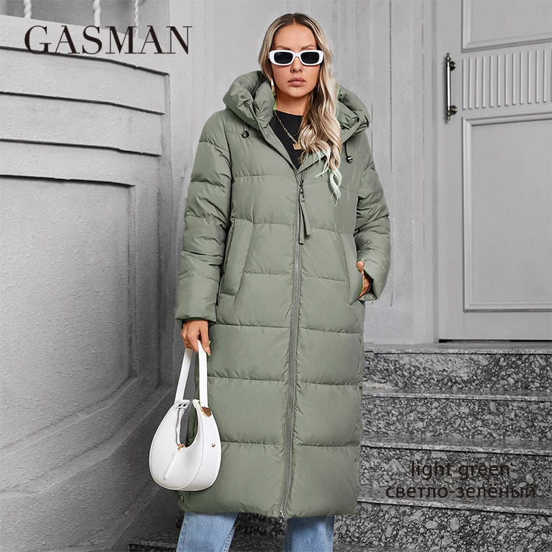 GASMAN 2024 Women's winter jacket Plus size L-6XL Women coat Brand Fashion Thick cotton Windproof Hooded parkas  84552