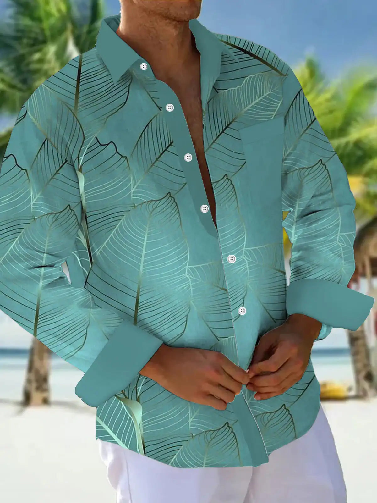Men's shirts, button down shirts, casual shirts, spring and summer, printed long sleeves, daily, fashionable, comfortable
