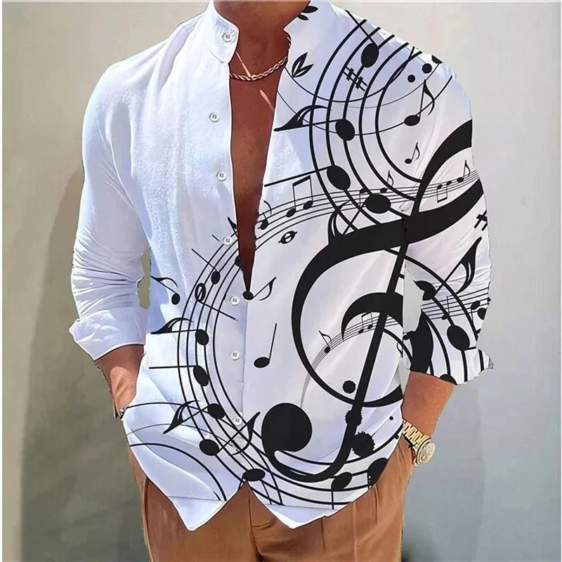 Men's long sleeve shirt High quality 3D printed shirt, floral pattern, spring and autumn, casual and stylish, comfortable fabric