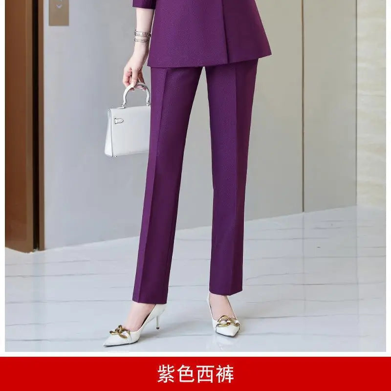 Double-Breasted Suit Jacket Women's Professional Set Autumn Winter British Style Fashionable Korean Version Formal Wear