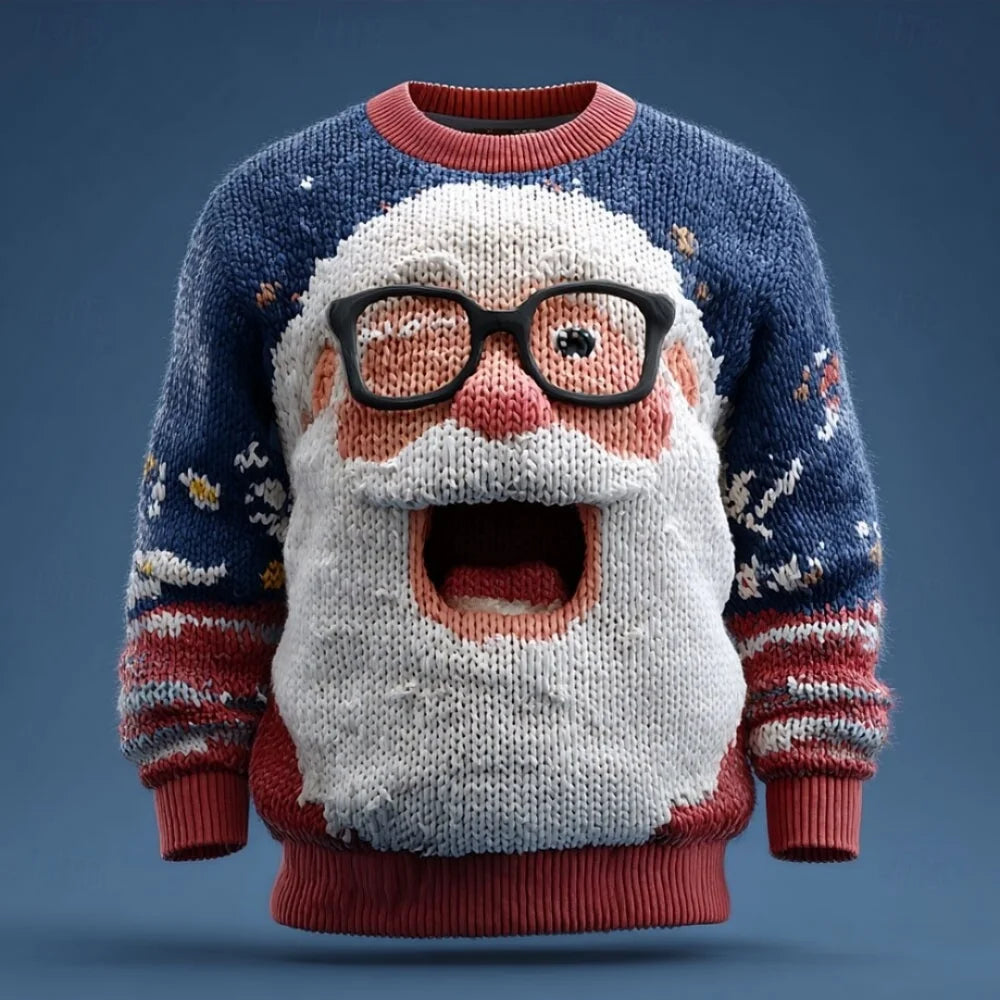Knit Christmas Sweater Ugly Christmas Sweater Warm Sweater for Man Sweater Fashion Crew Neck Knitted Long Sleeve Clothing Tops