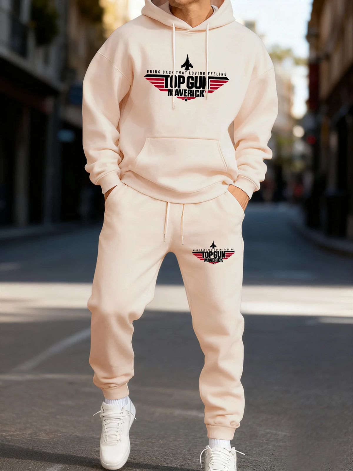 Top Gun Maverick Print Man'S Hoodie Set Sporty Long-Length Two Pices Sets Street Couple'S Sweatpants Autumn Fashion Clothing