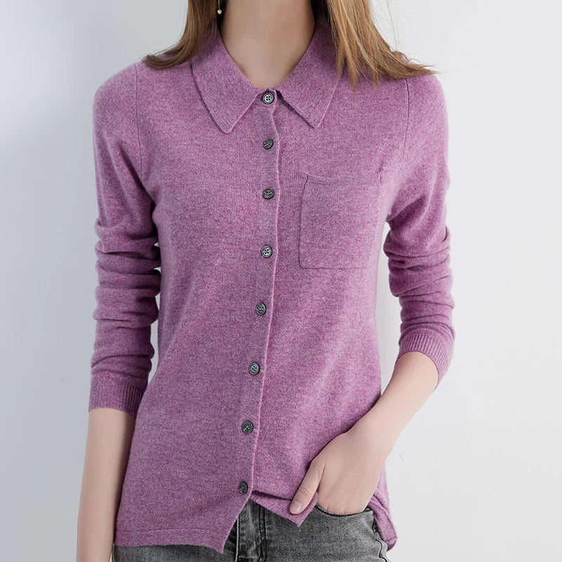 Cardigan for Women Tops Sweater Knitwears Cardigans Knit Coat 100% Wool 2023 Spring Vintage Jumper Jacket Clothes Korean Fashion