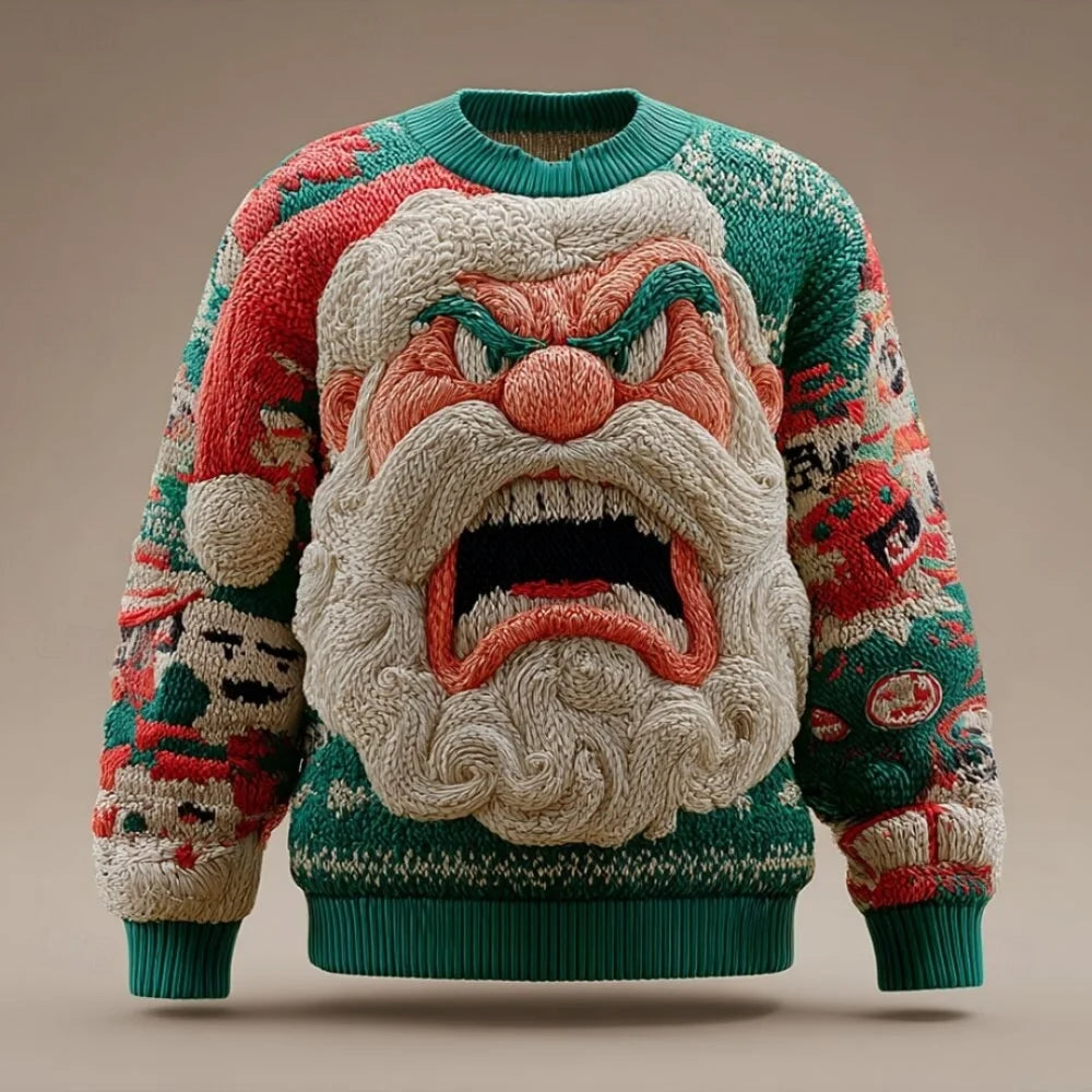 Knit Christmas Sweater Ugly Christmas Sweater Warm Sweater for Man Sweater Fashion Crew Neck Knitted Long Sleeve Clothing Tops