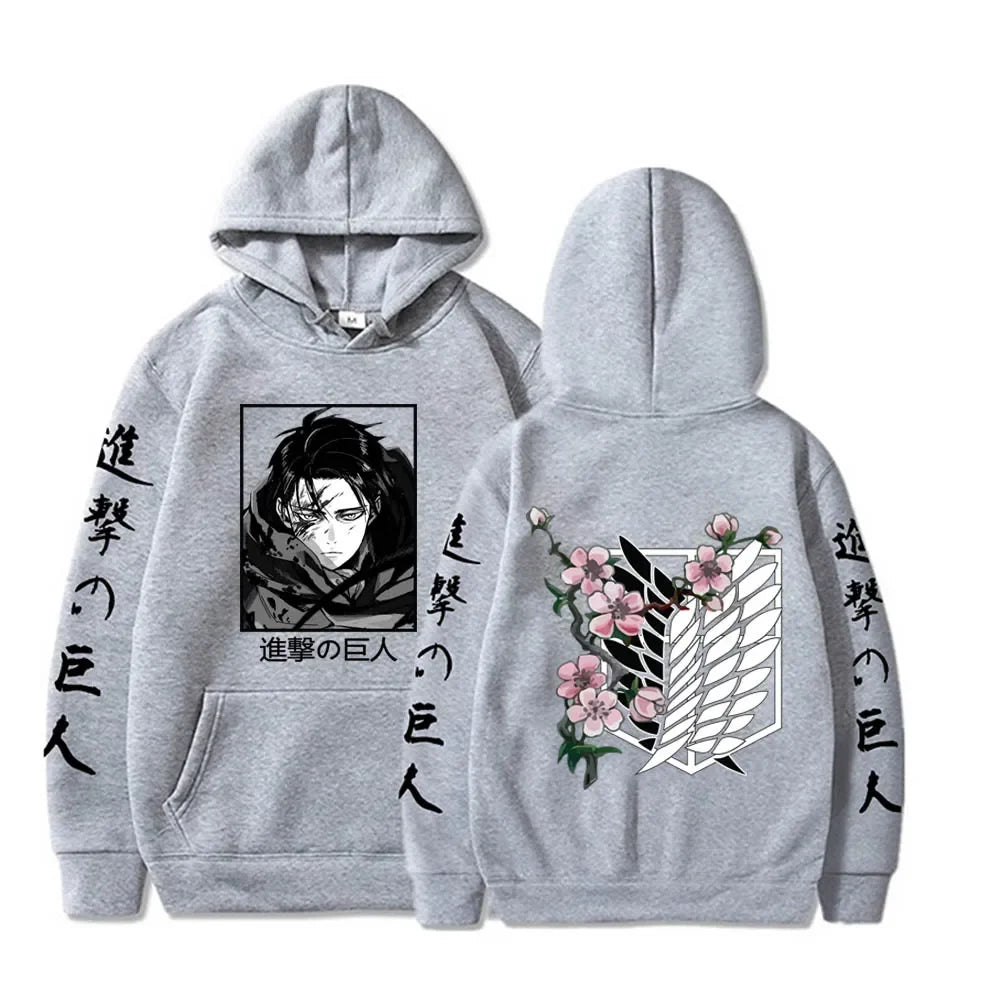 New Attack Giant Large Hoodie Levi Graphic Hoodie Men's and Women's Clothing Autumn Warm Hoodie Street Top