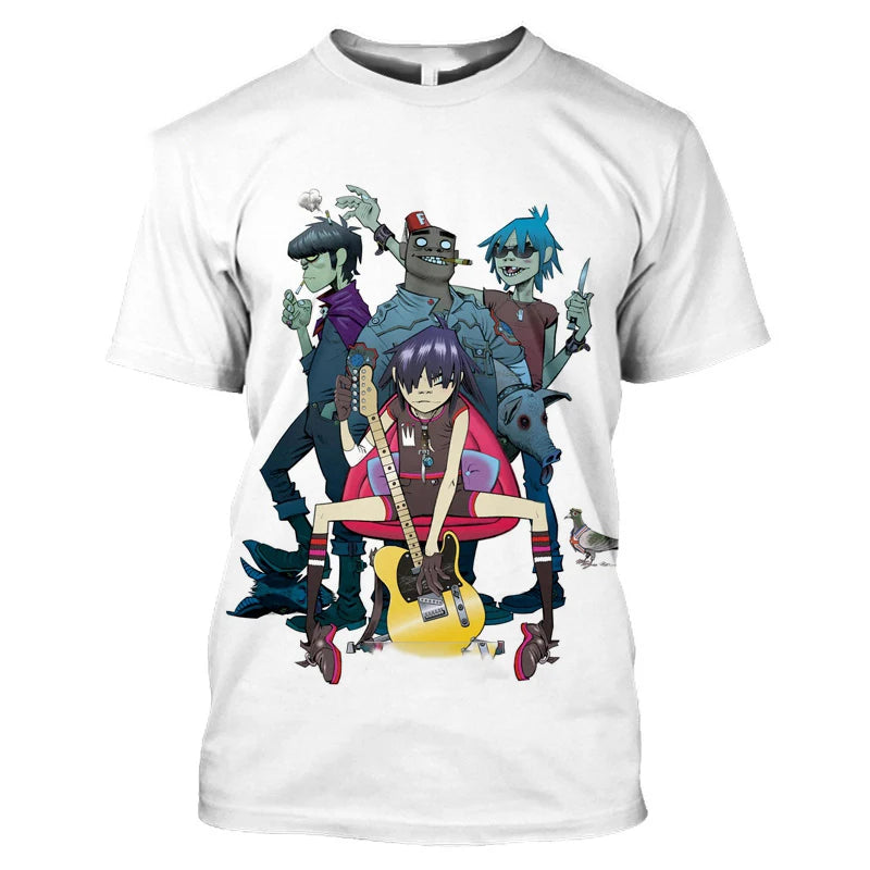Hip Hop Rock Band Men's T Shirt Funny 3D Print Tees Summer Casual O-neck Short Sleeve Tops Fashion Trend Men Clothing Streetwear