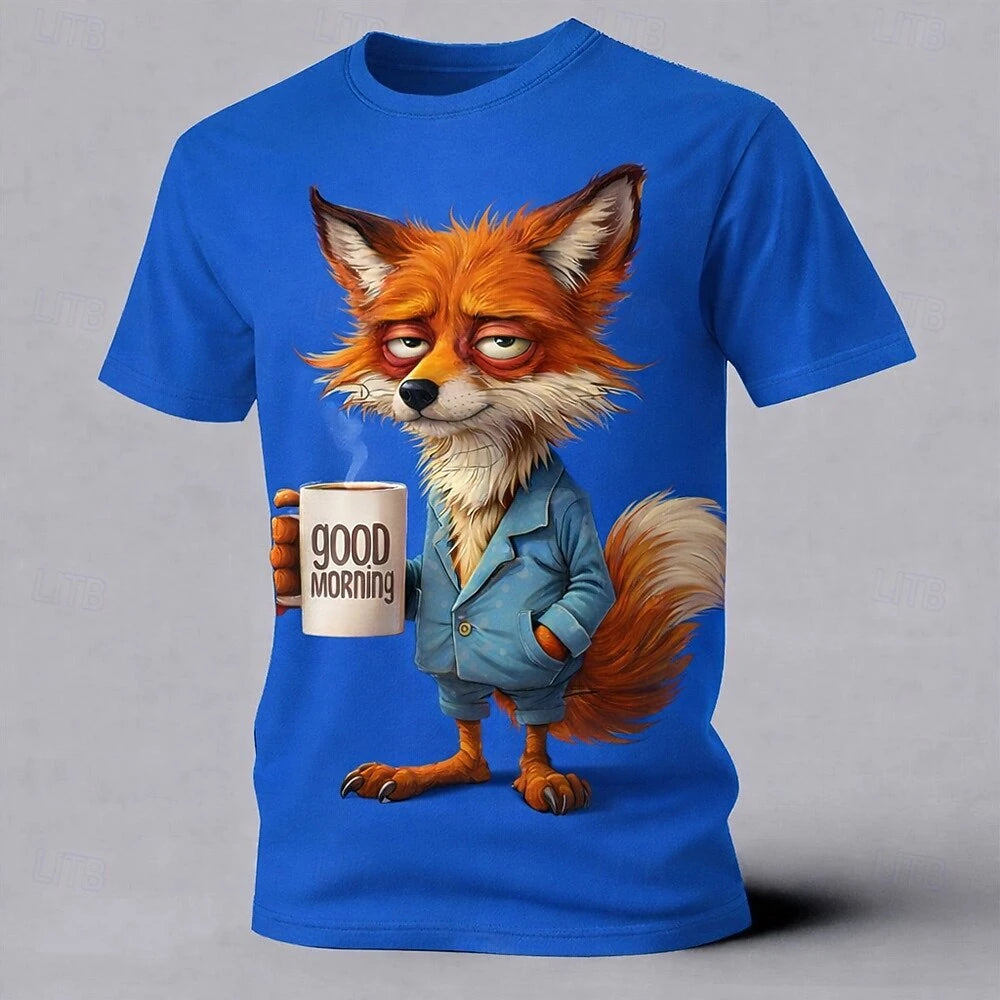 Cartoon Animal 3D Print Men's T-Shirts Funny Dog Pattern Street Short Sleeve Tee Summer Casual O-neck Loose Top Fashion Clothing
