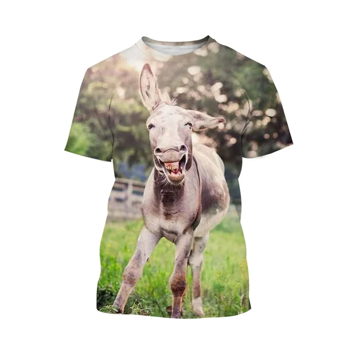Funny Donkey T-Shirts Animal 3D Print Men Streetwear Casual Short Sleeve T Shirts Oversized Harajuku Kid Top Tees Clothing
