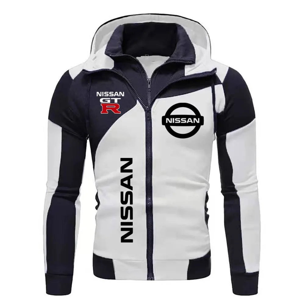 Nissan hooded motorcycle sweatshirt, sweatshirt with NISSAN logo in a sporty style, new men's clothing for the autumn of 2025