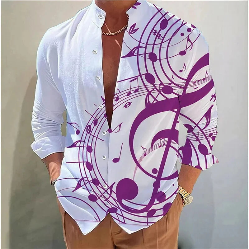 Men's long sleeve shirt High quality 3D printed shirt, floral pattern, spring and autumn, casual and stylish, comfortable fabric