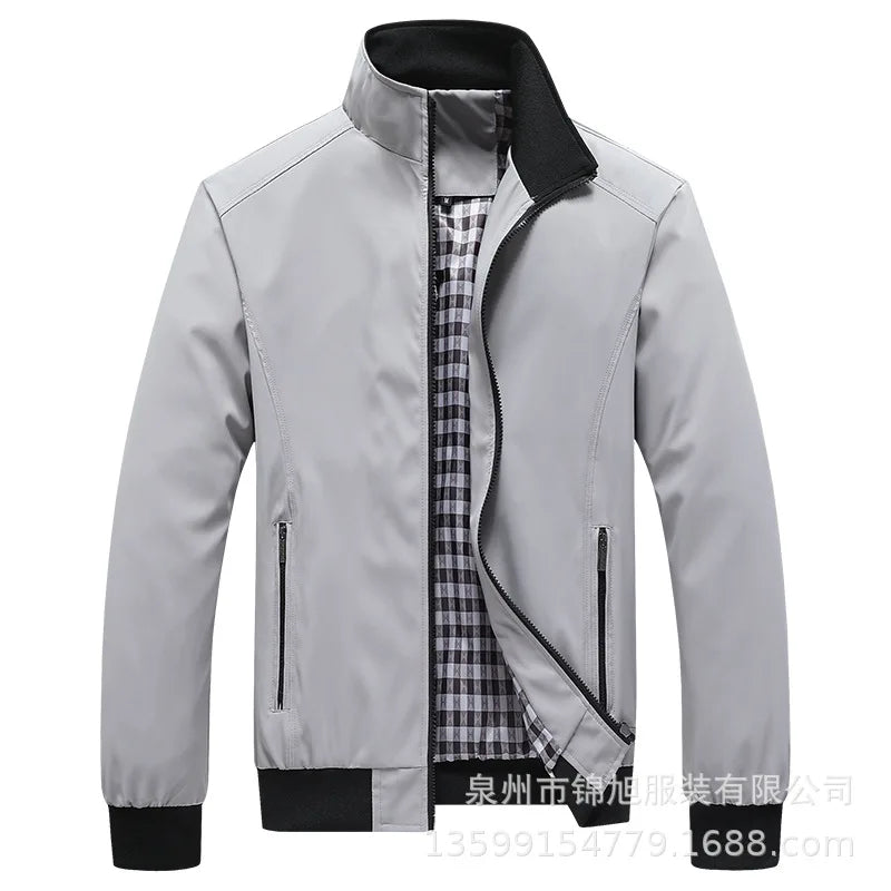 New 2025 Men's Casual Pilot Jacket Zipper Coat Stylish Spring Autumn Korean Version Men's Clothing Fashionable Outerwear