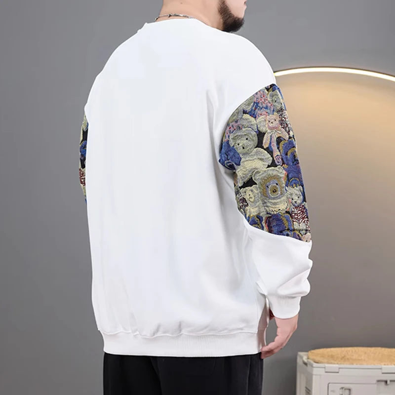 Men Sweatshirt Big Size Loose Sweater Hoodies Long Sleeve Sports Tshirt Autumn Winter Camiseta Oversize Hombre Men Clothing