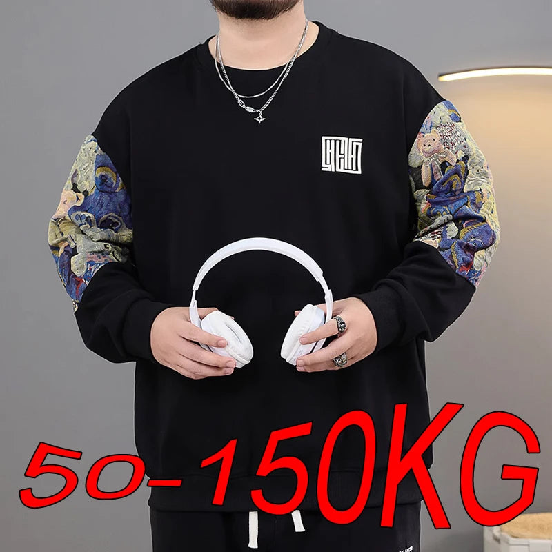 Men Sweatshirt Big Size Loose Sweater Hoodies Long Sleeve Sports Tshirt Autumn Winter Camiseta Oversize Hombre Men Clothing