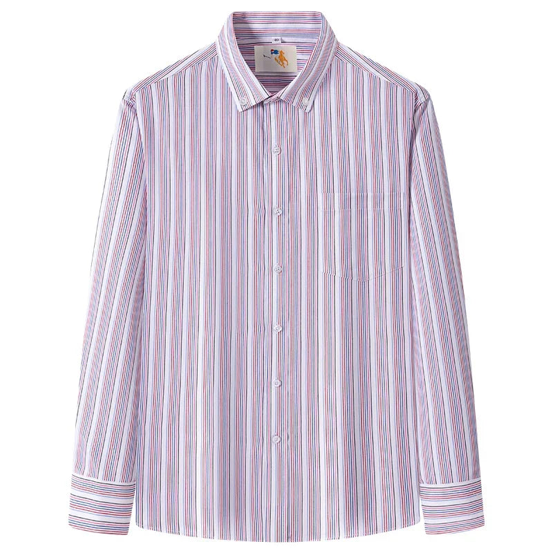 New in Shirt over 9XL 100%Cotton Long-Sleeve Shirts for Men Slim Fit Casual Plain Shirt Soft Striped Thin Korean Popular Clothes