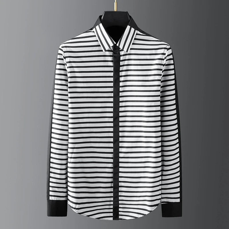 2025 new men's shirt 3D printed men's shirt casual long-sleeved lapel fashion design loose top large size xs-6xl soft fabric