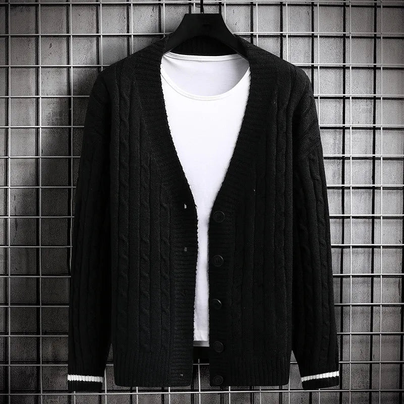 Autumn Men's Sweater Cardigan Slim Fit Single Breasted Solid Color Knitted Cardigan Men Causal Sweatercoat Mens Clothing 2022