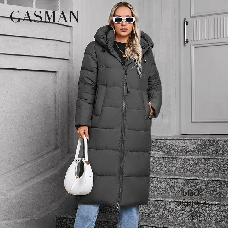 GASMAN 2024 Women's winter jacket Plus size L-6XL Women coat Brand Fashion Thick cotton Windproof Hooded parkas  84552