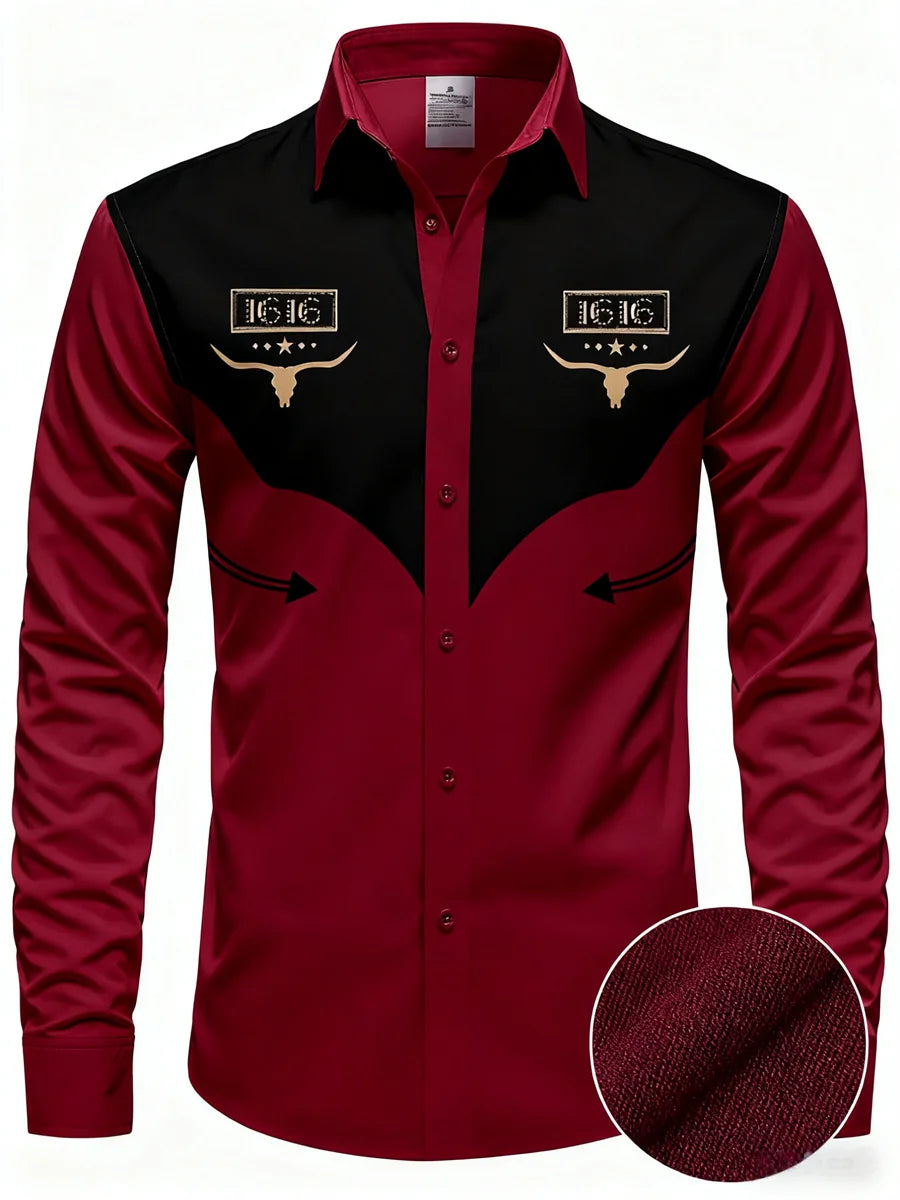 Men's shirt long sleeve shirt, casual retro striped denim style fashion design long men's top, casual breathable button style