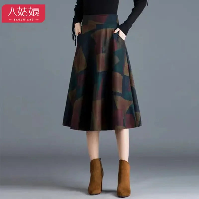 Autumn  Winter  Women's Clothes Autumn A- line Skirt Winter Skirt Skirt Women's Autumn Woman Skirts Faldas Jupe